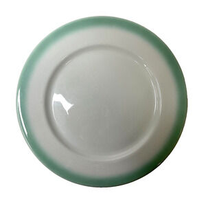 Vintage Shenango China Plate Lawrence Ware Dinner Dish w/ Hues Of Green Rim USA